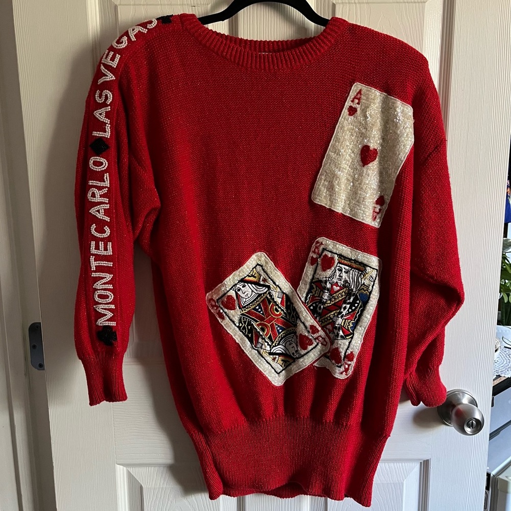 Vintage 80s Bonnie Boerer & Co Casino Night Sweater